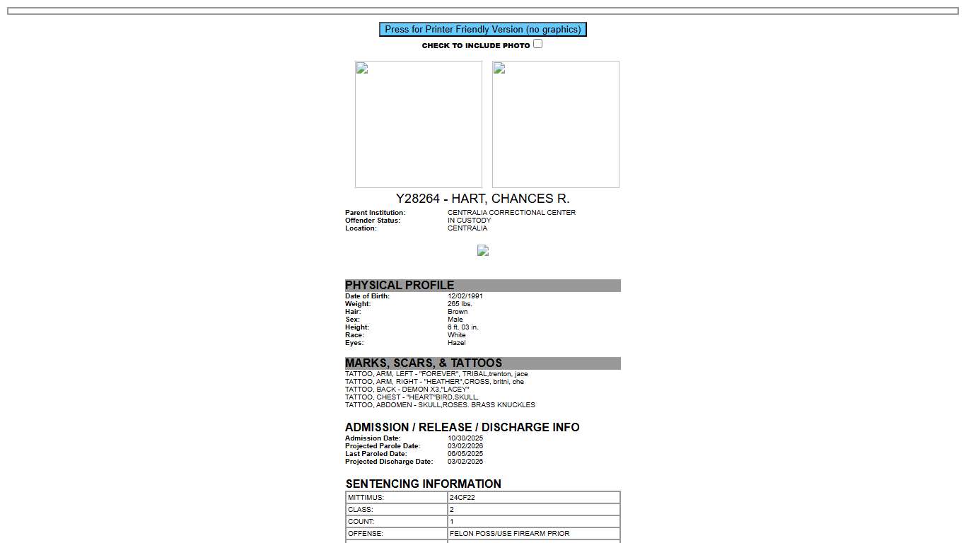 Illinois Department of Corrections - Inmate Search